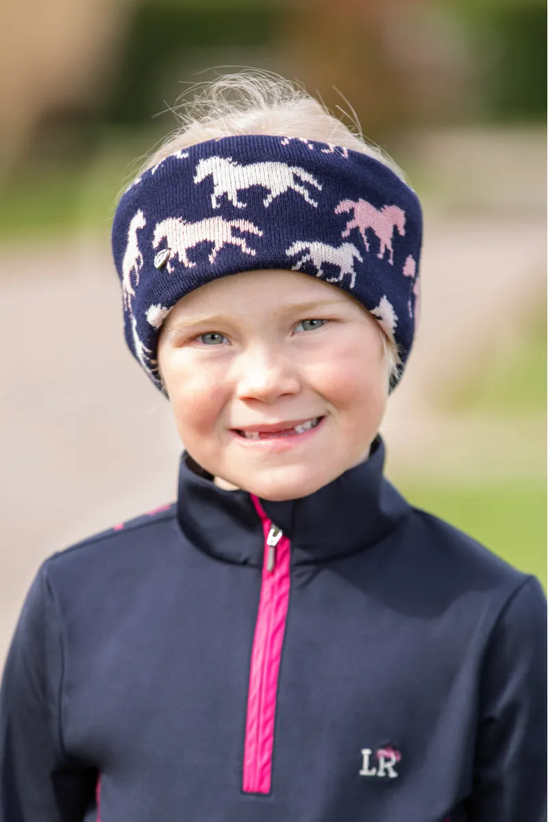 Hy Equestrian Flaine Children's Headband - Navy/Pink-1